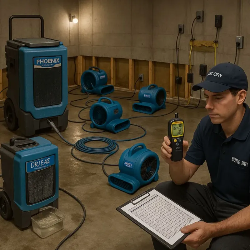 Structural Drying and Dehumidification process in Shelton, WA